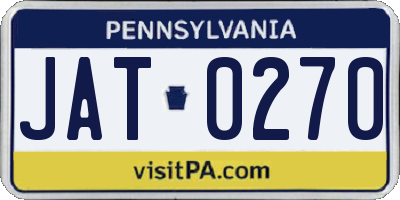 PA license plate JAT0270