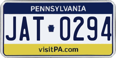 PA license plate JAT0294