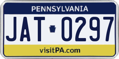 PA license plate JAT0297