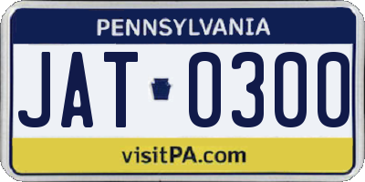 PA license plate JAT0300