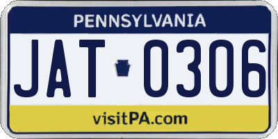 PA license plate JAT0306