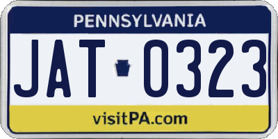 PA license plate JAT0323