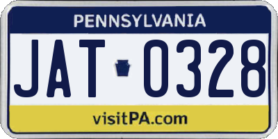 PA license plate JAT0328