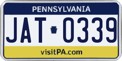 PA license plate JAT0339