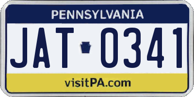 PA license plate JAT0341