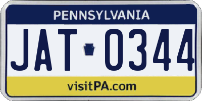 PA license plate JAT0344