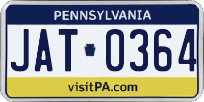 PA license plate JAT0364