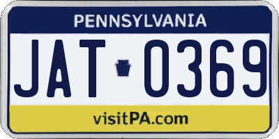 PA license plate JAT0369