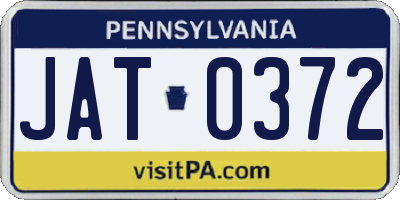 PA license plate JAT0372