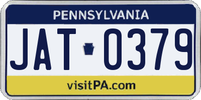 PA license plate JAT0379