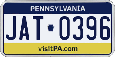 PA license plate JAT0396