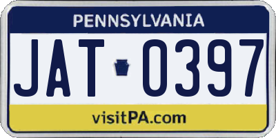 PA license plate JAT0397