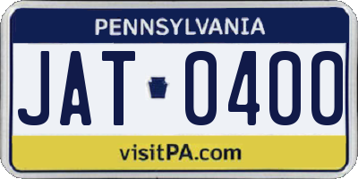 PA license plate JAT0400