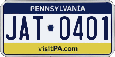 PA license plate JAT0401
