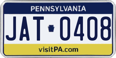 PA license plate JAT0408