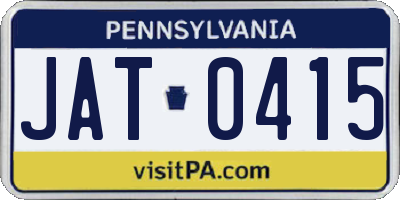 PA license plate JAT0415