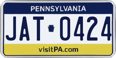 PA license plate JAT0424