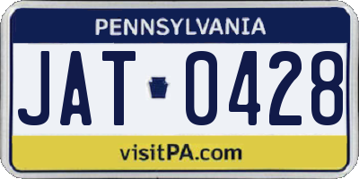 PA license plate JAT0428