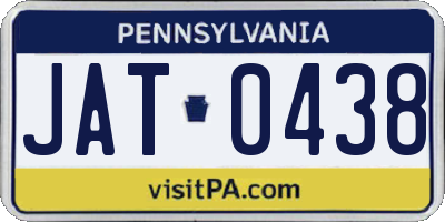 PA license plate JAT0438