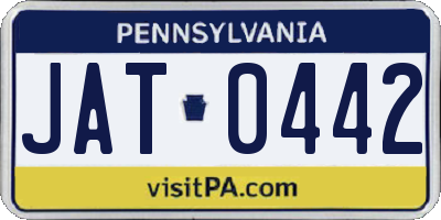 PA license plate JAT0442