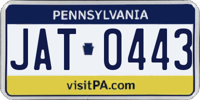 PA license plate JAT0443