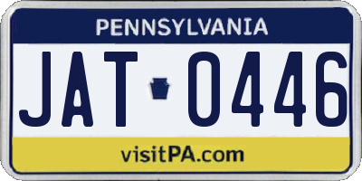 PA license plate JAT0446