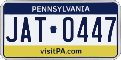 PA license plate JAT0447