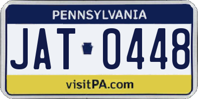 PA license plate JAT0448