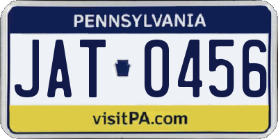 PA license plate JAT0456