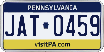 PA license plate JAT0459