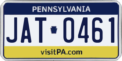 PA license plate JAT0461