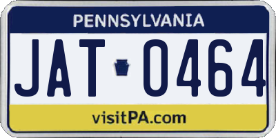 PA license plate JAT0464