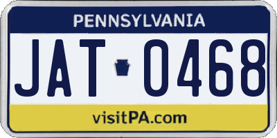 PA license plate JAT0468