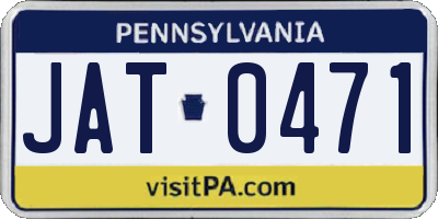 PA license plate JAT0471