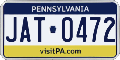 PA license plate JAT0472