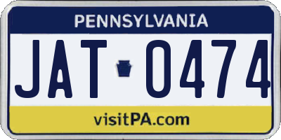 PA license plate JAT0474