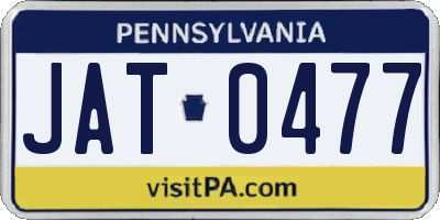 PA license plate JAT0477