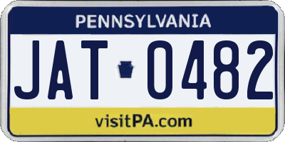 PA license plate JAT0482