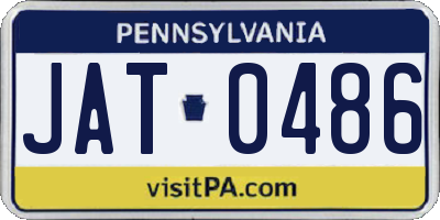 PA license plate JAT0486