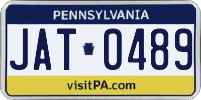 PA license plate JAT0489