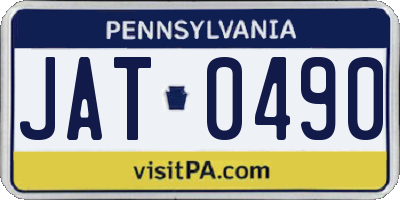 PA license plate JAT0490