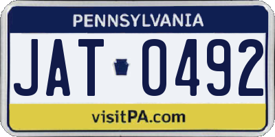 PA license plate JAT0492