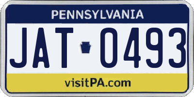 PA license plate JAT0493