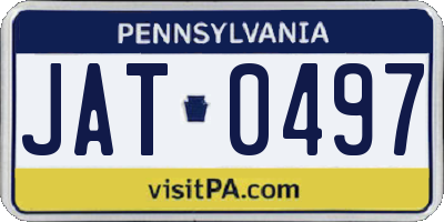 PA license plate JAT0497