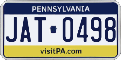 PA license plate JAT0498