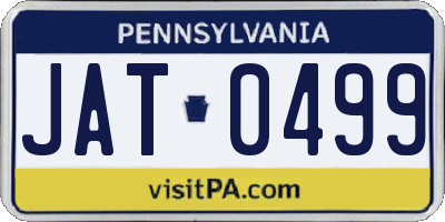 PA license plate JAT0499