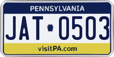 PA license plate JAT0503