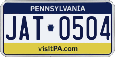 PA license plate JAT0504