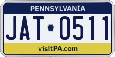 PA license plate JAT0511