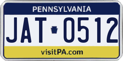 PA license plate JAT0512